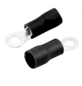 100 Conector Terminal Pré Isolado Olhal - Preto para fio 4,0mm